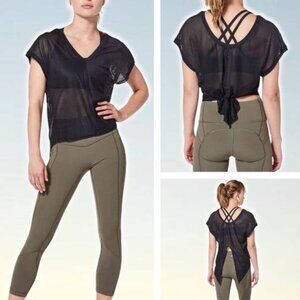 LULULEMON Ahead By Miles Short Sleeve Sz 6 Black